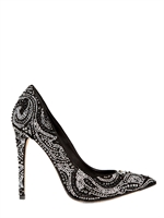 LE SILLA - 110MM ALL OVER SWAROVSKI & SUEDE PUMPS - BLACK