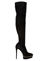 LE SILLA - 140MM SUEDE STRETCH - BLACK