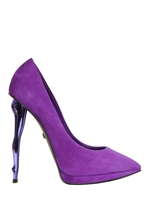 DUKAS - 130MM SUEDE DOLL HEEL PUMPS - PURPLE
