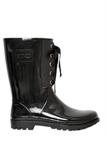 RED VALENTINO - 30MM RUBBER BOW BOOTS - BLACK