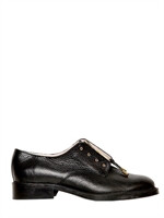 MELLOW YELLOW - ZIPPED CALFSKIN DERBY SHOES - BLACK
