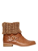 MELLOW YELLOW - CALFSKIN BOOTS WITH REMOVABLE WOOL SOCK - CAMEL