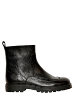 MELLOW YELLOW - TUMBLED CALFSKIN BOOTS - BLACK