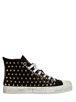 GIENCHI - STUDDED PONYSKIN HIGH TOP SNEAKERS - BLACK