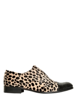 RAS - 20MM PRINTED PONYSKIN LACE-UP SHOES - LEOPARD