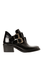 MIISTA - 55MM BRUSHED CALFSKIN LOW BOOTS - BLACK