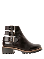 MIISTA - 40MM BELTED CALFSKIN BOOTS - BLACK