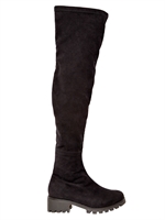 MIISTA - 40MM STRETCH ECOSUEDE BOOTS - BLACK