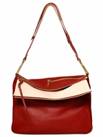 CHLOE' - LARGE VANESSA SHINY LEATHER BAG - BERRY CUPCAKE