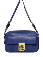 CHLOE' - MEDIUM ELSIE GRAINED LEATHER BAG - ROYAL NAVY