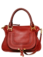 CHLOE' - MEDIUM MARCIE TEXTURED LEATHER BAG - BERRY CUPCAKE