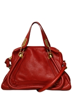 CHLOE' - MEDIUM PARATY GRAINED LEATHER BAG - BERRY CUPCAKE