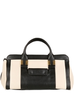 CHLOE' - LARGE ALICE SHINY LEATHER TOP HANDLE - HUSKY WHITE