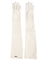 DSQUARED - GUANTI LUNGHI IN NAPPA - BIANCO