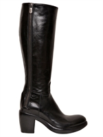 ROCCO P. - 80MM STIEFEL AUS KALBSLEDER MIT REIßVERSCHLUSS - SCHWARZ