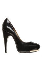 LANVIN - 100MM BRUSHED CALF LEATHER PUMPS - BLACK