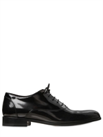 LANVIN - 10MM BRUSHED CALF LACE-UP SHOES - BLACK