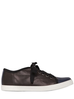 LANVIN - 20MM TWO TONE LEATHER SNEAKERS - BLACK