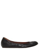 LANVIN - 10MM CALF LEATHER BALLERINA FLATS - BLACK