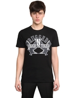 KRIS VAN ASSCHE - RUBBER PRINTED COTTON JERSEY T-SHIRT - BLACK