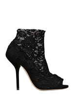 DOLCE & GABBANA - 105MM STRETCH LACE OPEN TOE - BLACK