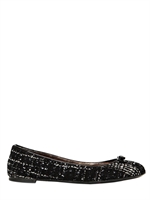 DOLCE & GABBANA - 10MM BOUCLÉ BALLERINA FLATS - BLACK