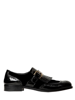 DOLCE & GABBANA - 20MM VELVET PATENT FRINGED MONK - BLACK