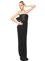 LANVIN - LANGES KLEID AUS DUCHESSE UND VISKOSEKREPP - SCHWARZ