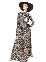 LANVIN - LANGES KLEID AUS SEIDENSATIN MIT LEOPARDENDRUCK - LEOPARD