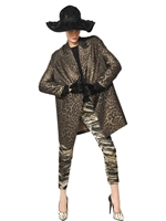 LANVIN - TECHNO SILK LEOPARD JACQUARD COAT - LEOPARD