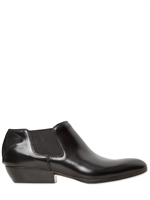 COSTUME NATIONAL - 30MM BRUSHED CALFSKIN POINTED TOE BOOTS - BLACK