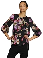 GIAMBATTISTA VALLI - PRINTED SILK CHARMEUSE SHIRT - MULTI