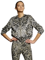 GIAMBATTISTA VALLI - BOMBERJACKE AUS TECHNOGABARDINE MIT LEOPARDENDRUCK - LEOPARD