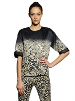 GIAMBATTISTA VALLI - TOP IN TECHNO GABARDINA - LEOPARD/PYTHON