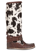 EL VAQUERO - 90MM CALFSKIN & PONYSKIN BOOTS - BLACK/WHITE