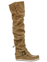 EL VAQUERO - 90MM SUEDE PYTHON PRINT CUISSARD - CAMEL