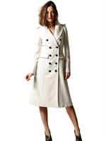 BURBERRY LONDON - HARTLAND PLEATED WOOL CASHMERE COAT - IVORY