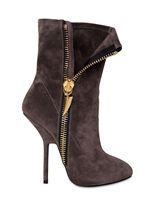 GIUSEPPE ZANOTTI - 130MM SUEDE ZIPPED BOOTS - GREY