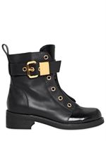 GIUSEPPE ZANOTTI - 40MM CALFSKIN LOW BIKER BOOTS - BLACK
