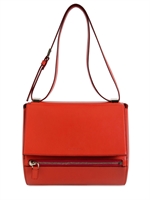GIVENCHY - PANDORA BOX TEXTURED LEATHER SHOULDER BA - RED