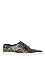 MARC JACOBS - 20MM POINTED TOE GLITTER SNEAKERS - SILVER