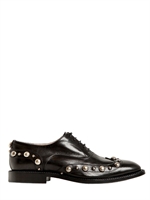 MARC JACOBS - 20MM STUDDED CALFSKIN OXFORD SHOES - BLACK