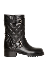 MARC JACOBS - 40MM QUILTED CALFSKIN BIKER BOOTS - BLACK