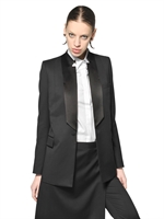 GIVENCHY - LEICHTE WOLLJACKE MIT SEIDENREVERS - SCHWARZ