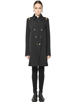 GIVENCHY - WOOL GRAIN DE POUDRE COAT - BLACK