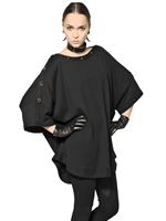 GIVENCHY - STRICKPONCHO AUS WOLLE UND BAUMWOLLE - SCHWARZ