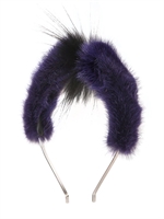 FENDI - CERCHIETTO IN PELLICCIA DI VISONE E VOLPE - VIOLA