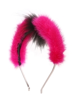 FENDI - CERCHIETTO IN PELLICCIA DI VISONE E VOLPE - FUCSIA