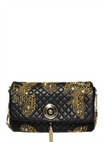 VERSACE - VANITAS STUDS SHOULDER BAG - BLACK/GOLD