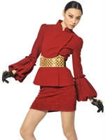 ALEXANDER MCQUEEN - VIRGIN WOOL CREPE JACKET - RED